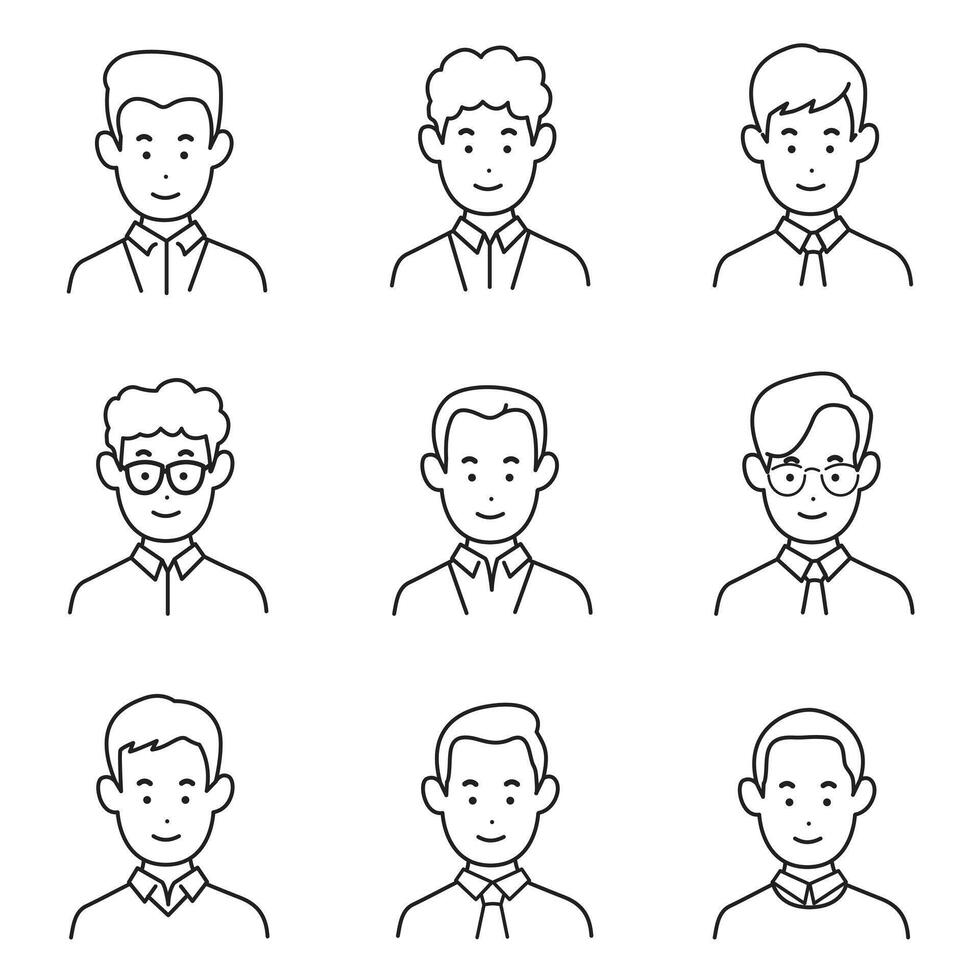 People avatars set of modern design avatar icons illustrations for social media and network vector