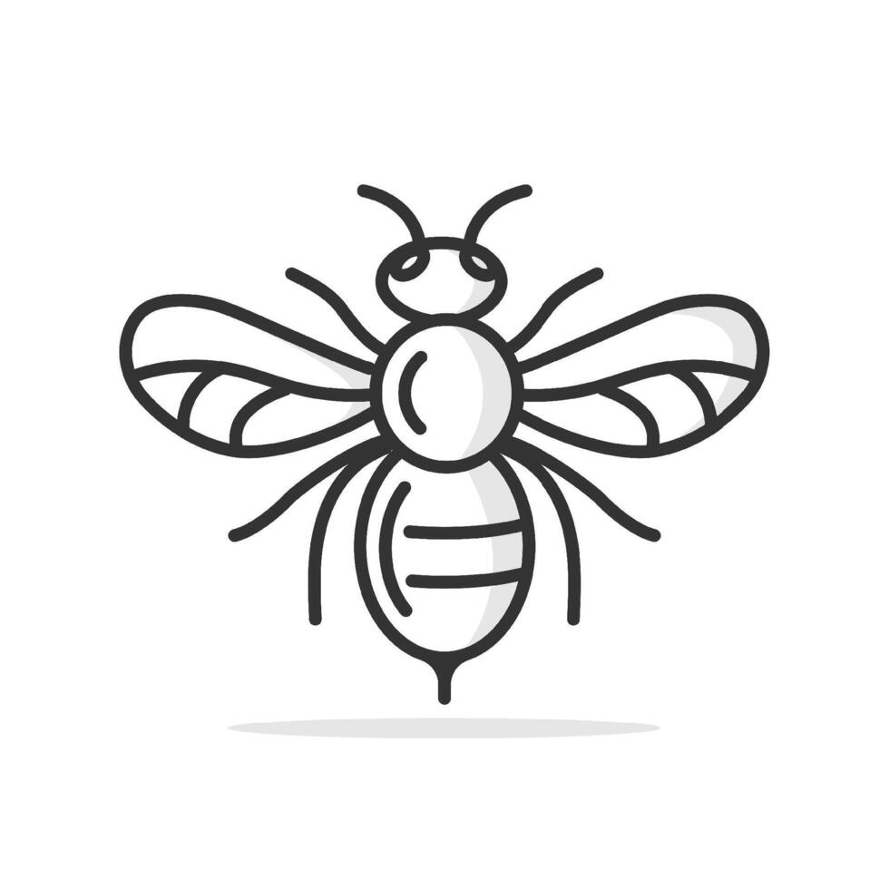 Bee outline icon isolated illustration. vector