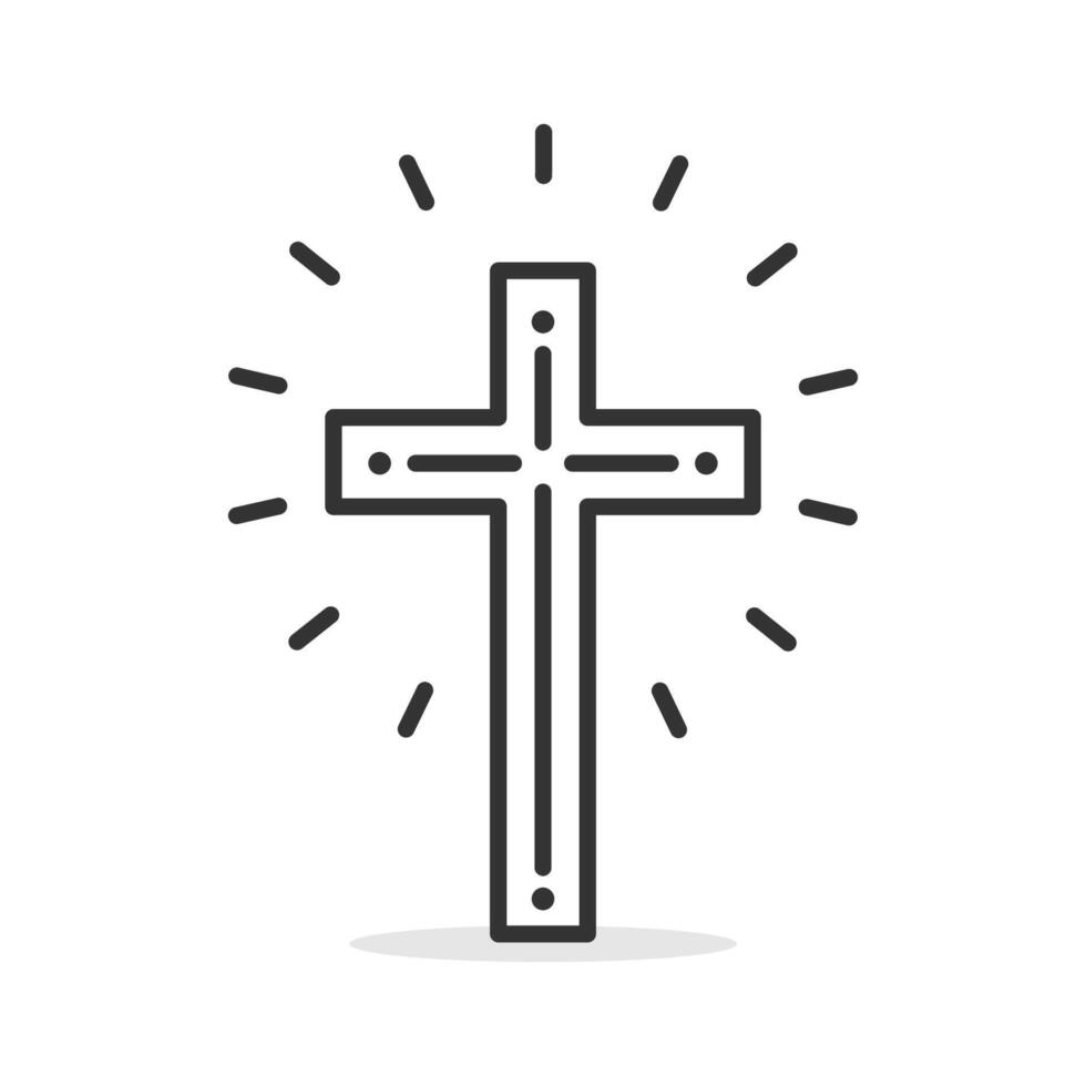 Christian cross icon isolated illustration. vector