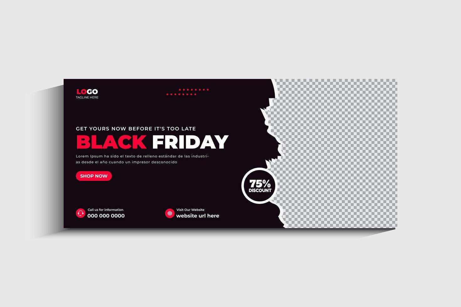 Customizable Black Friday Sale Banner for Social Media vector