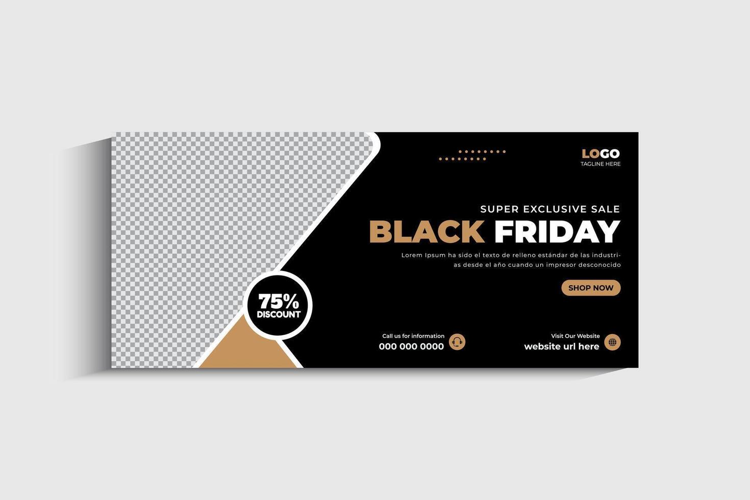 Black Friday Discount Social Media and Web Banner Design vector