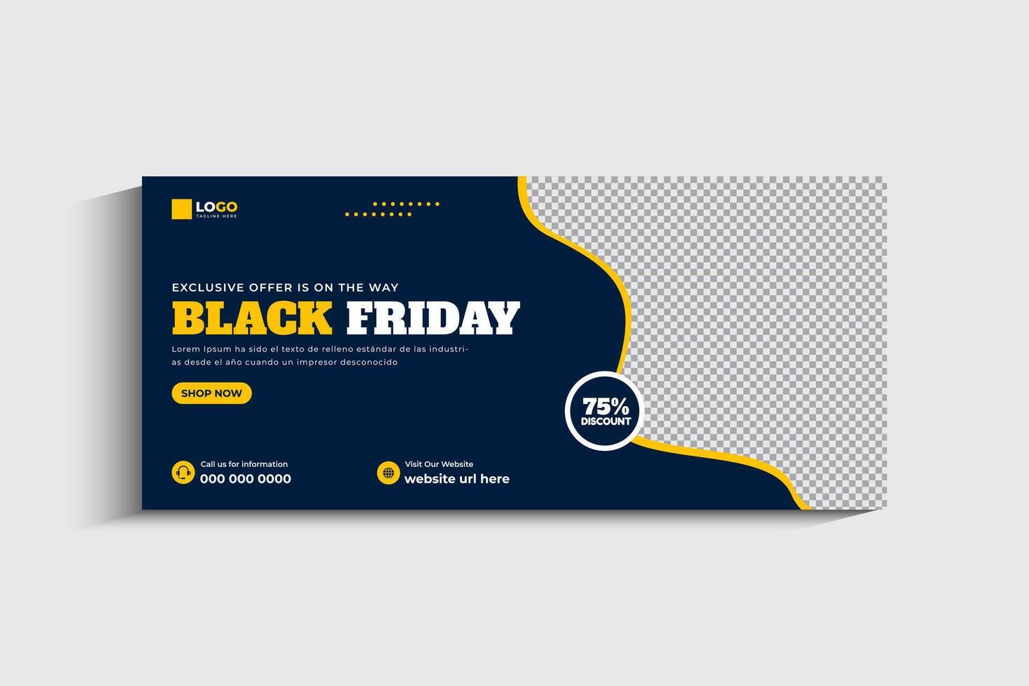 Black Friday Sale Social Media cover or web banner template vector