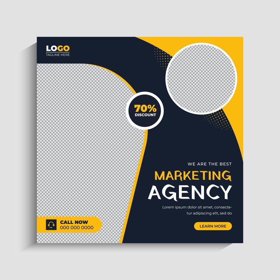 Digital Marketing social media post or web banner template vector