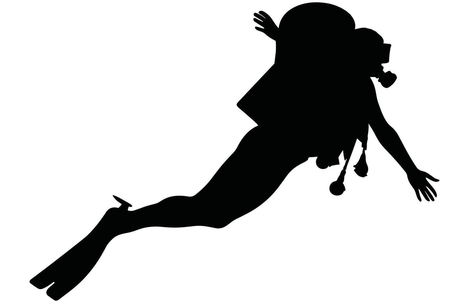 Diver Silhouette - Aquatic Explorer Stock Design vector