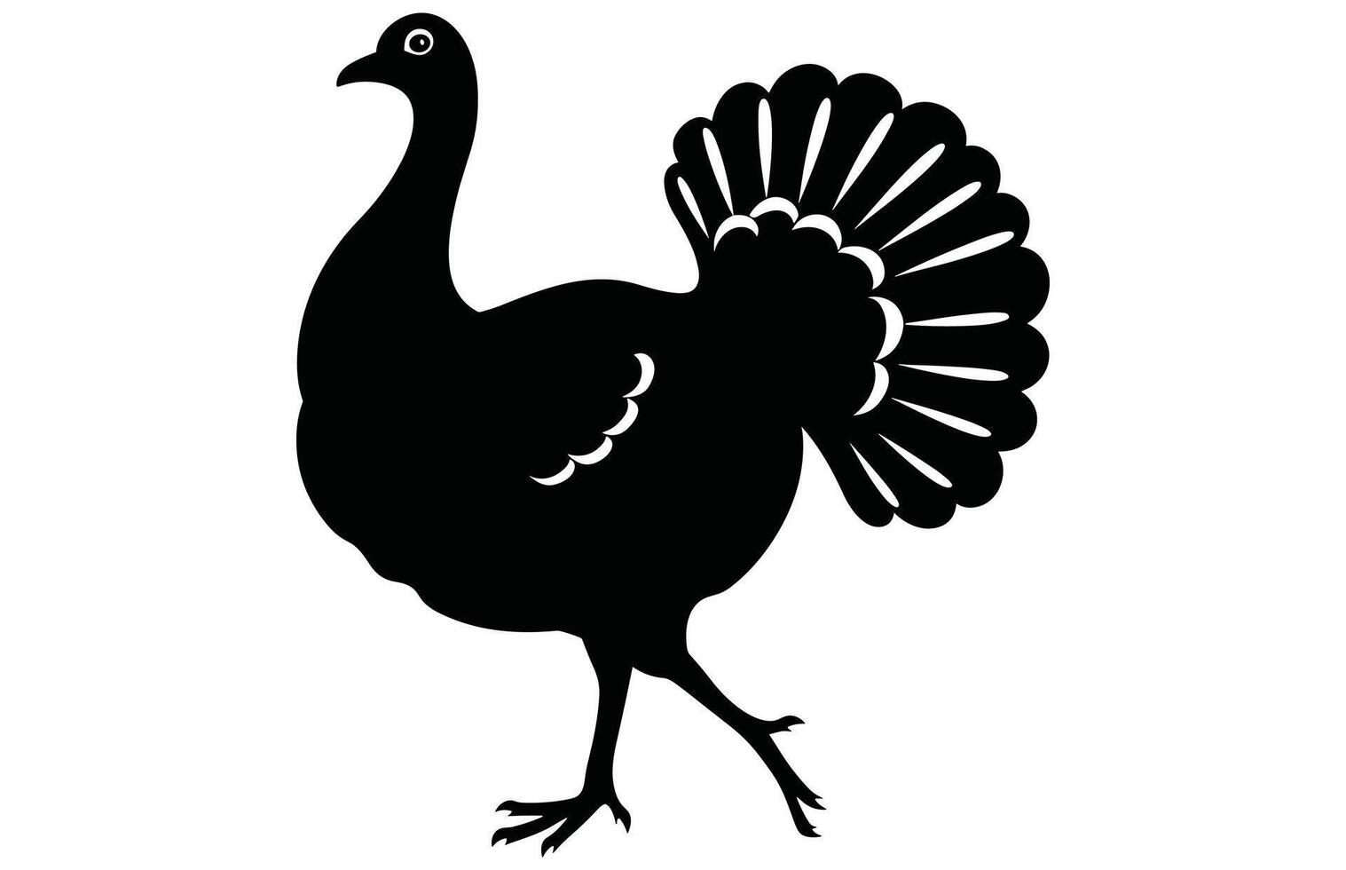 Cute Turkey Sihouette - Friendly Thanksgiving Animal Design vector
