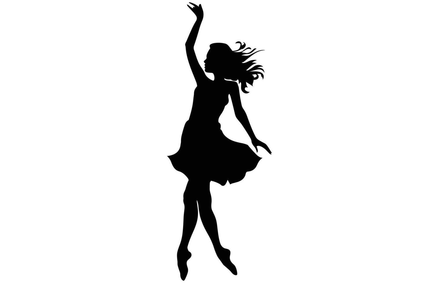 Cute Girl Dancing - Joyful Little Dancer Stock Art vector