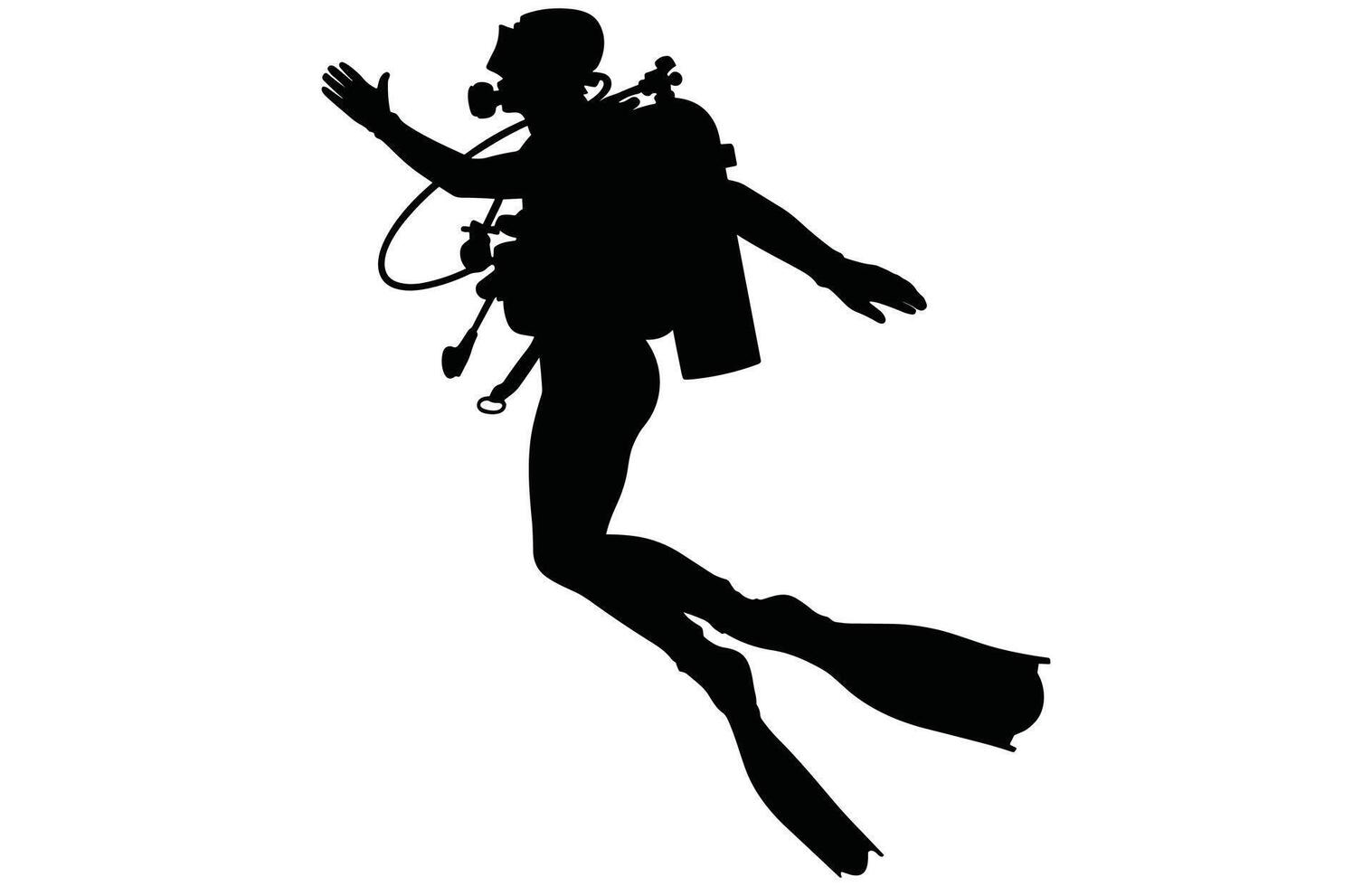 Diver Silhouette - Scuba Diving Enthusiast Illustration vector