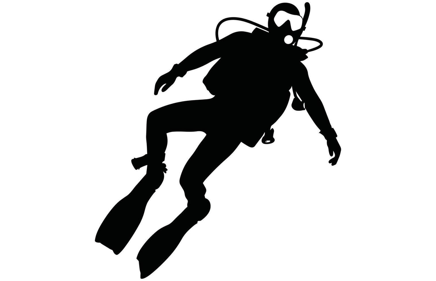 Diver Silhouette - Deep Sea Exploration Stock Illustration vector