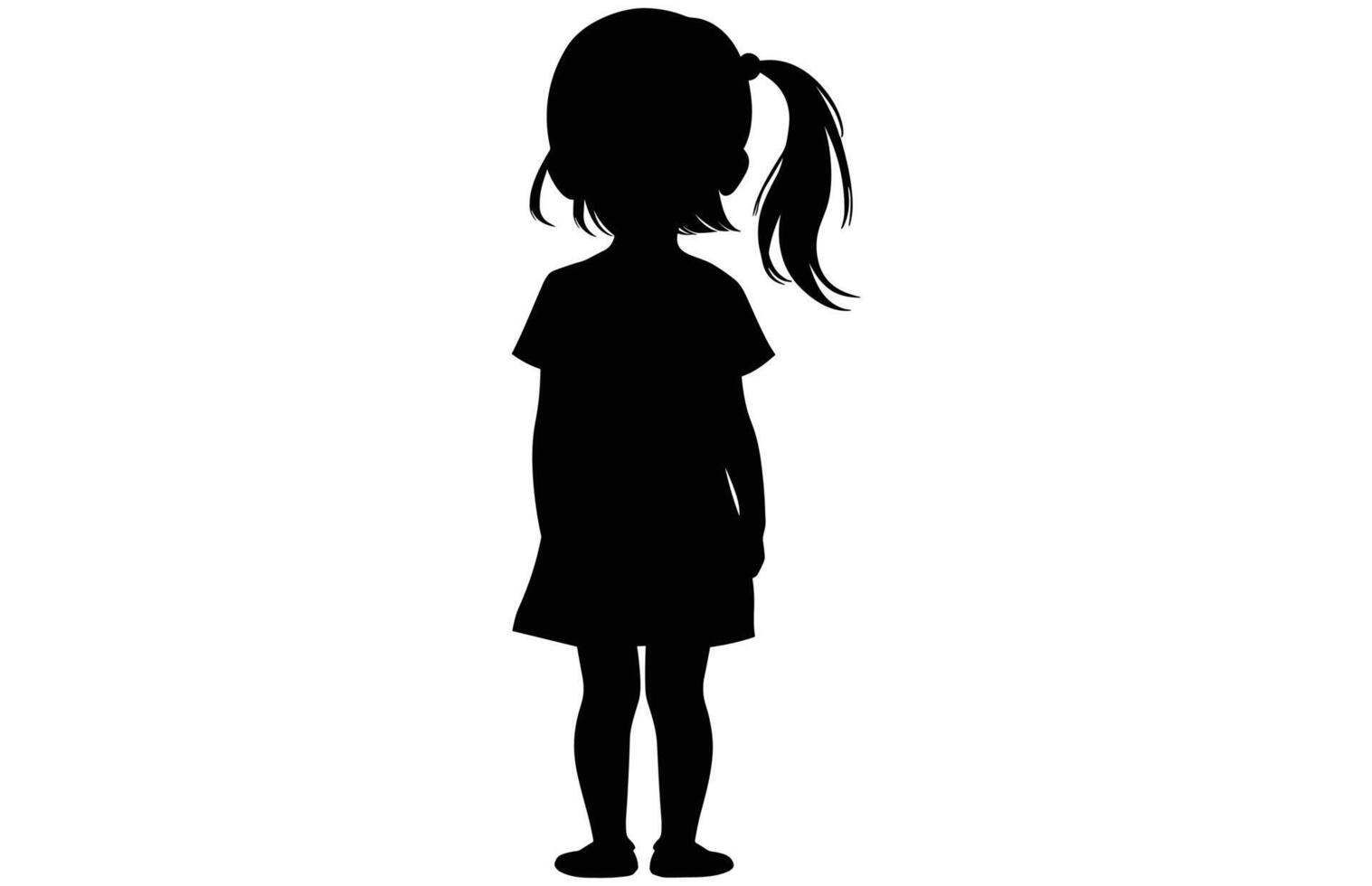 Cute Little Girl - Playful Kid Character Art vector