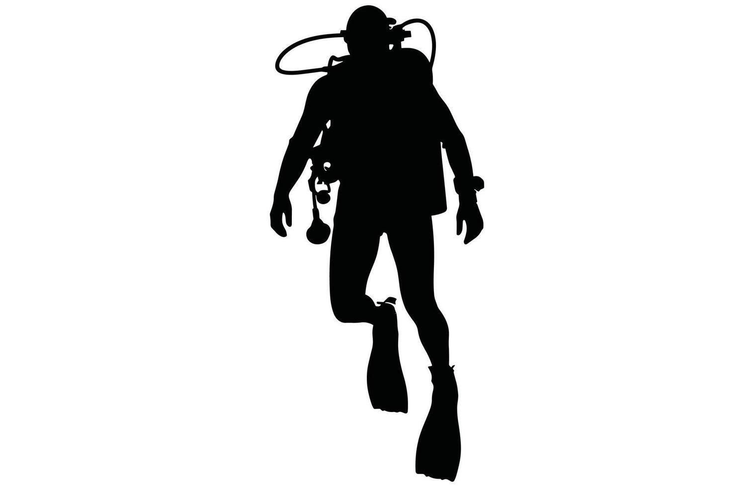 Diver Silhouette - Scuba Diving Sport Stock Design vector