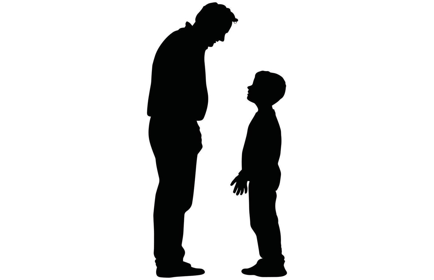 Father and Son Silhouette - Generational Bond Stock Design vector