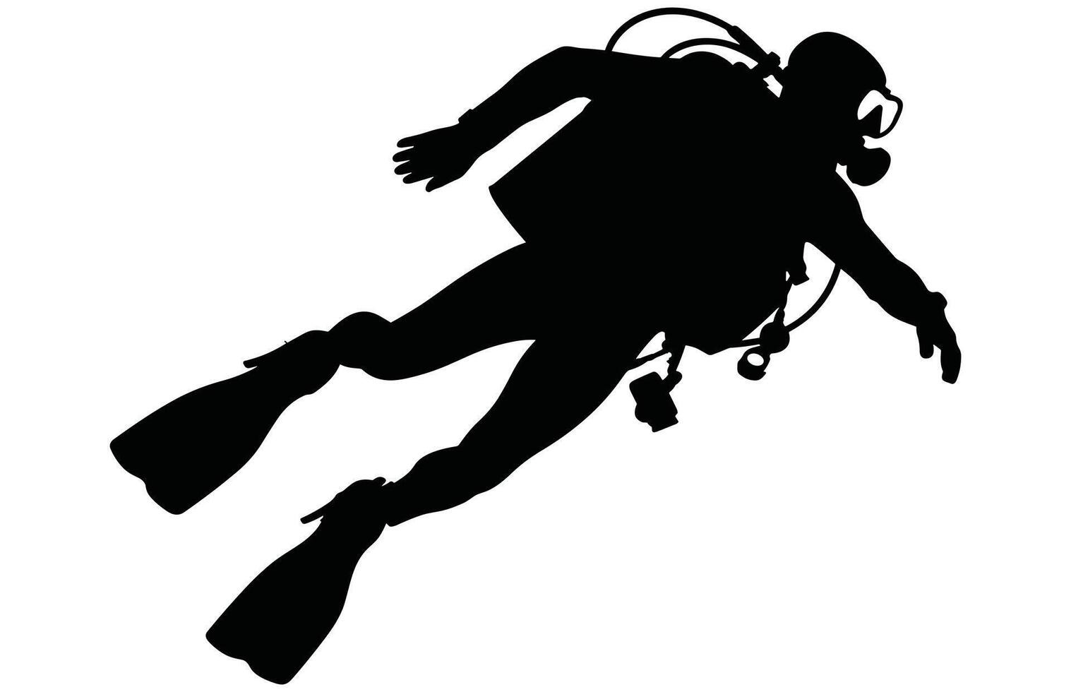 Diver Silhouette - Ocean Explorer Stock Design vector
