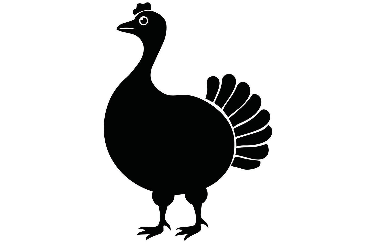 Cute Turkey Silhouette - Fun Thanksgiving Bird Illustration vector