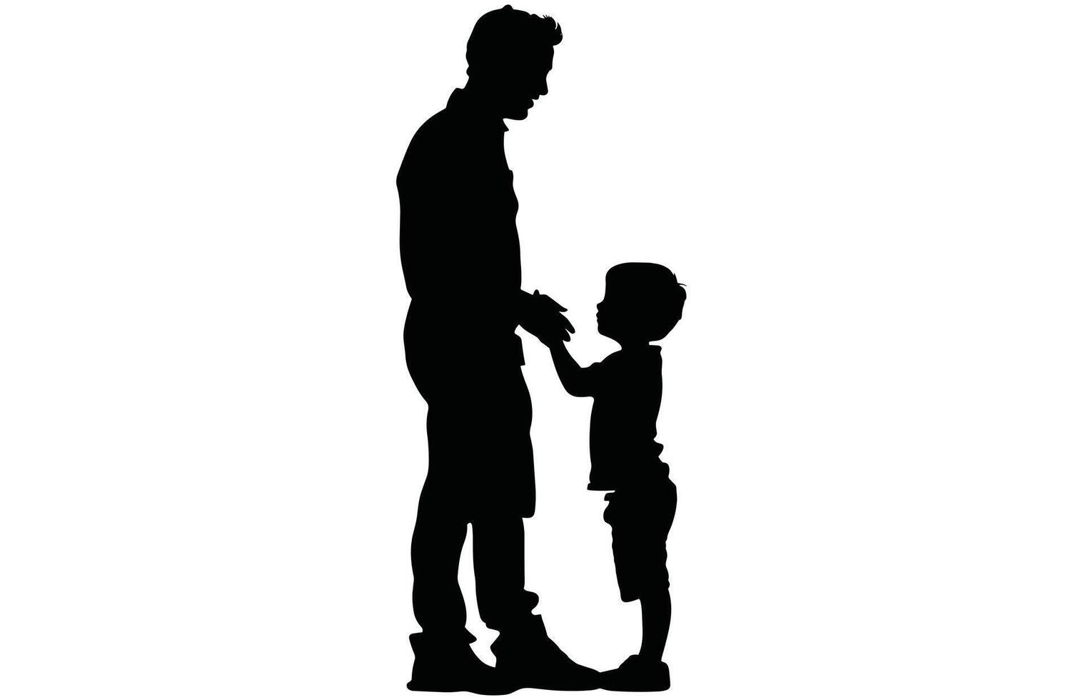 Father and Son Silhouette - Family Unity Stock Illustration vector