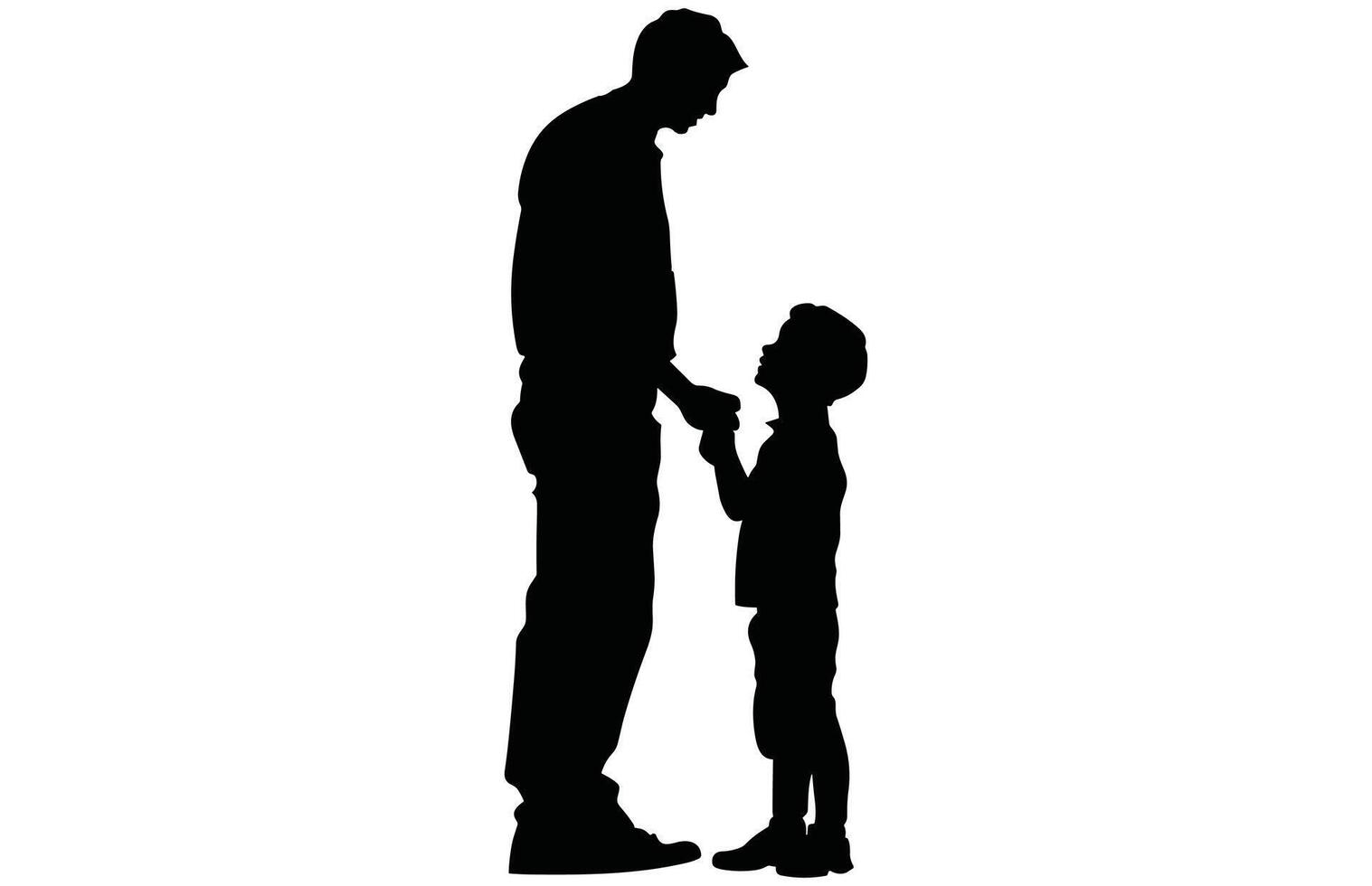 Father and Son Silhouette - Strong Family Connection Art vector
