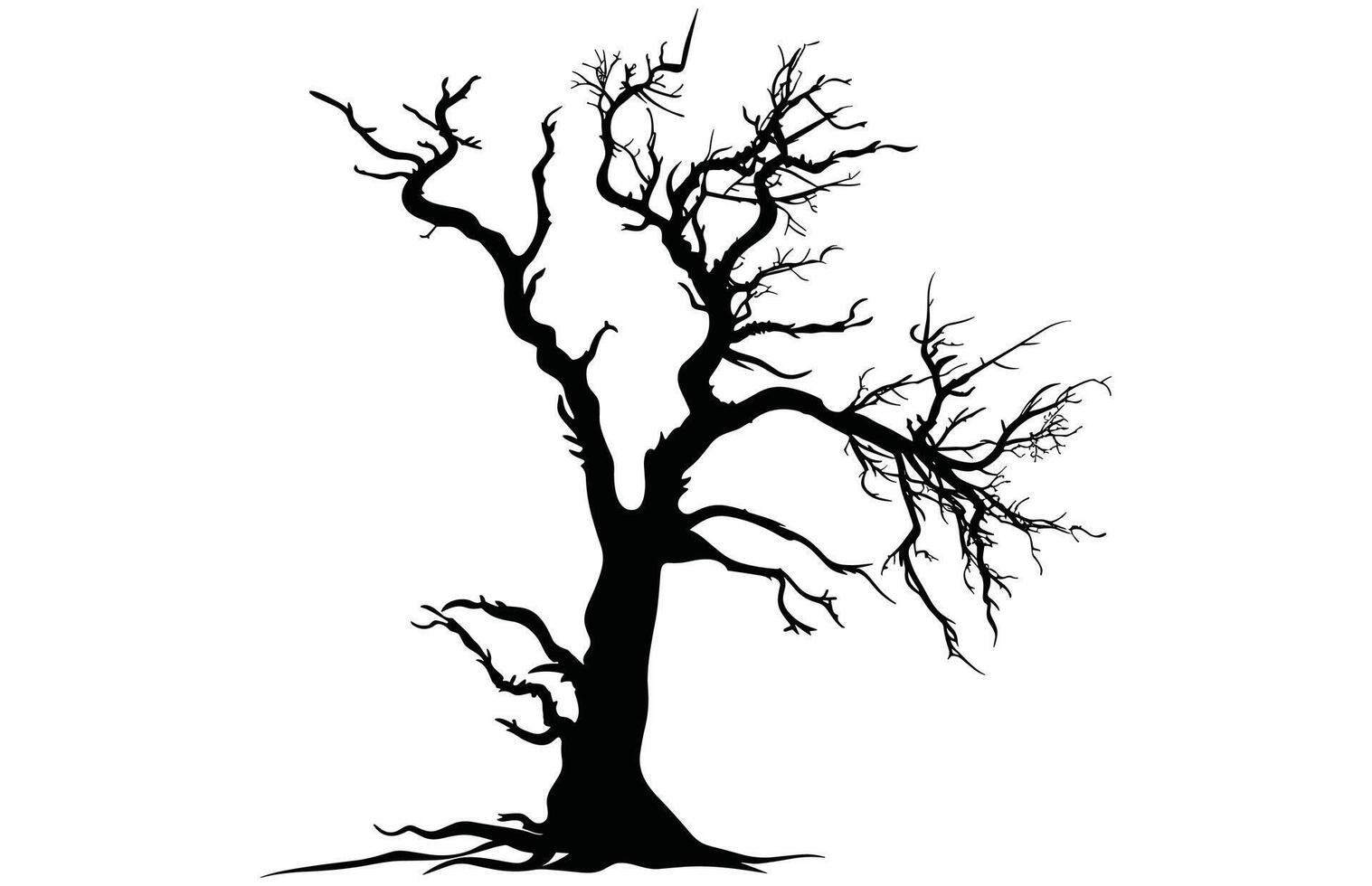 Dead Tree Silhouette - Spooky Forest Element Stock Design vector