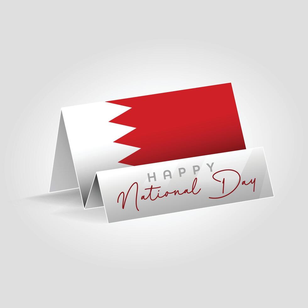 Bahrain country paper flag standing on the ground. Happy national day flag design. vector