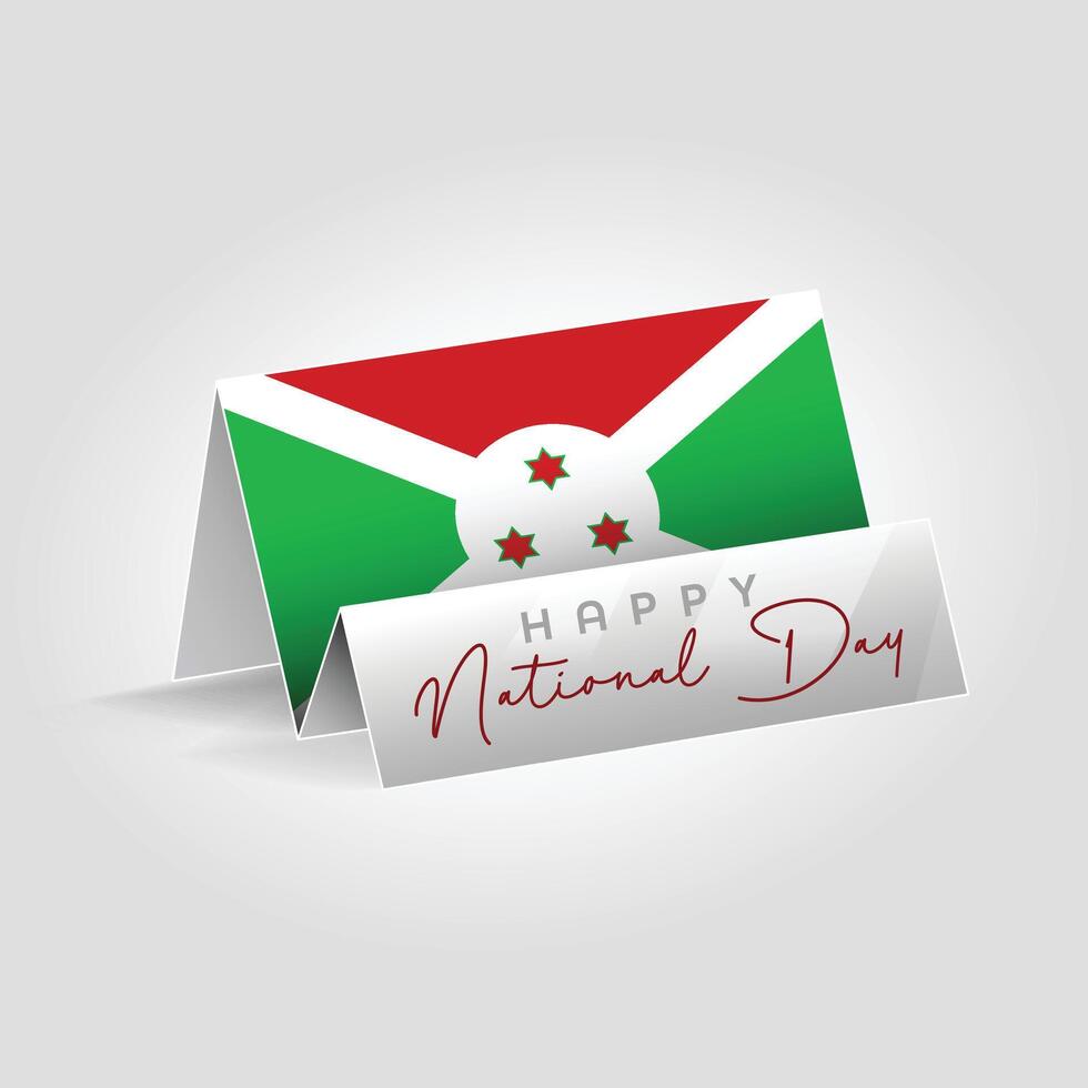 Burundi country paper flag standing on the ground. Happy national day flag design. vector