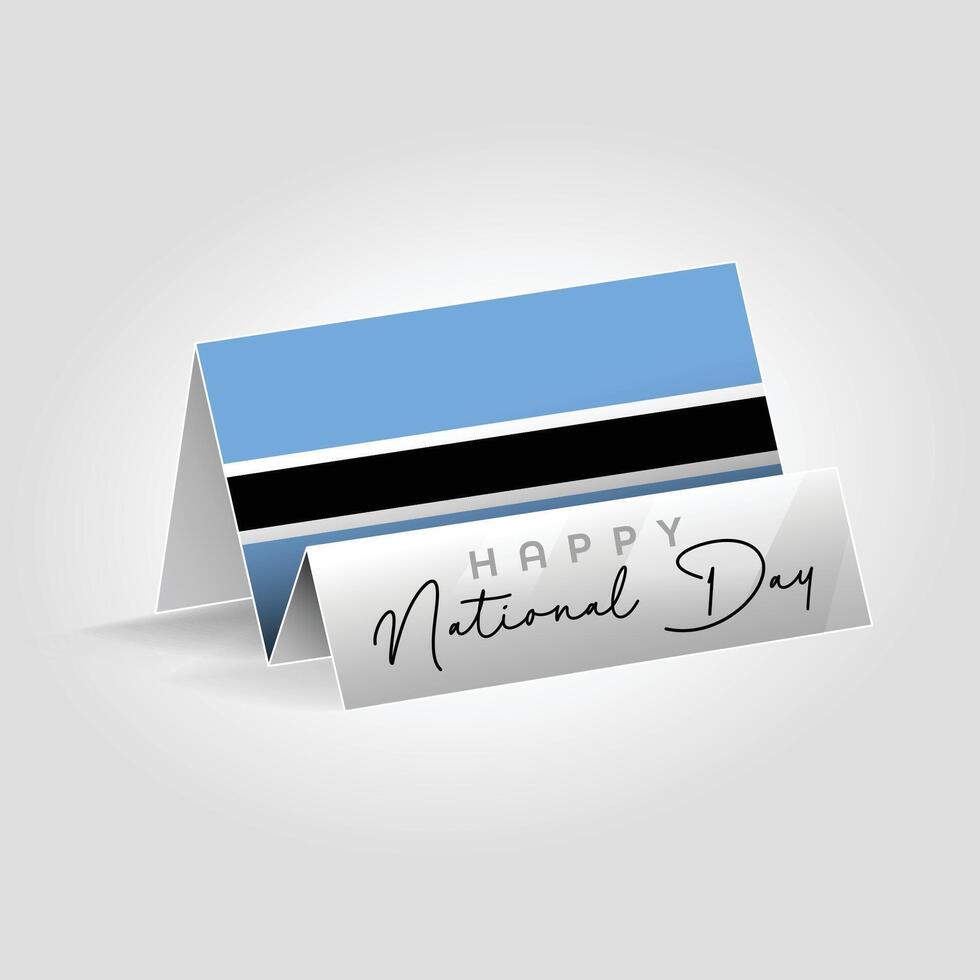 Botswana country paper flag standing on the ground. Happy national day flag design. vector