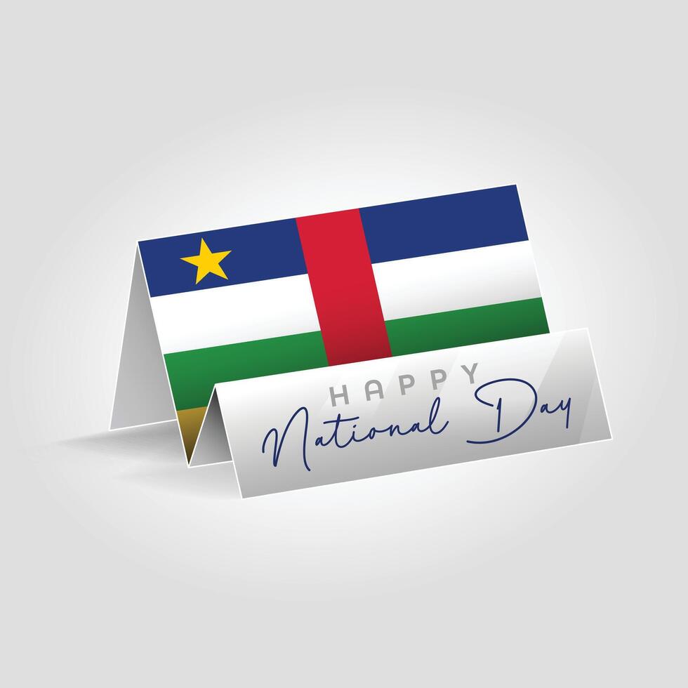 Central African Republic country paper flag standing on the ground. Happy national day flag design. vector
