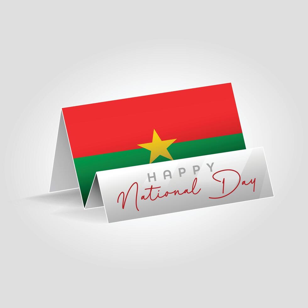 Burkina Faso country paper flag standing on the ground. Happy national day flag design. vector