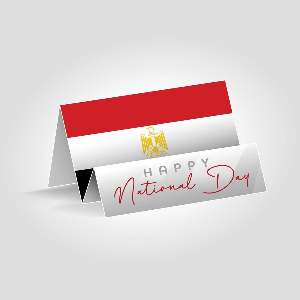 Egypt country paper flag standing on the ground. Happy national day flag design. vector