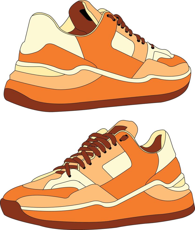 sneakers isolated icon sneakers cartoon design, shoes fashion illustration full color, sneakers set vector