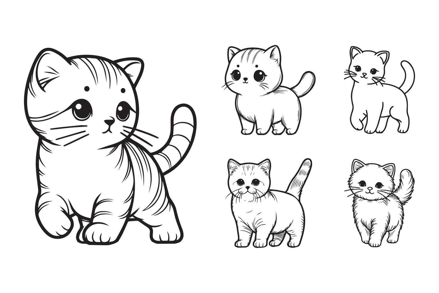 Illustration of a charming cat in a vertical stance as clipart vector