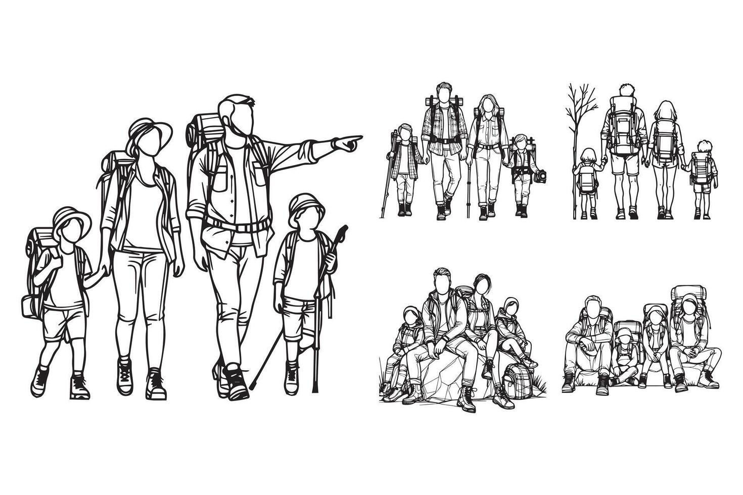 SampleIllustration in black and white showcasing trekking equipmentIllustration in black and white showcasing trekking equipment vector