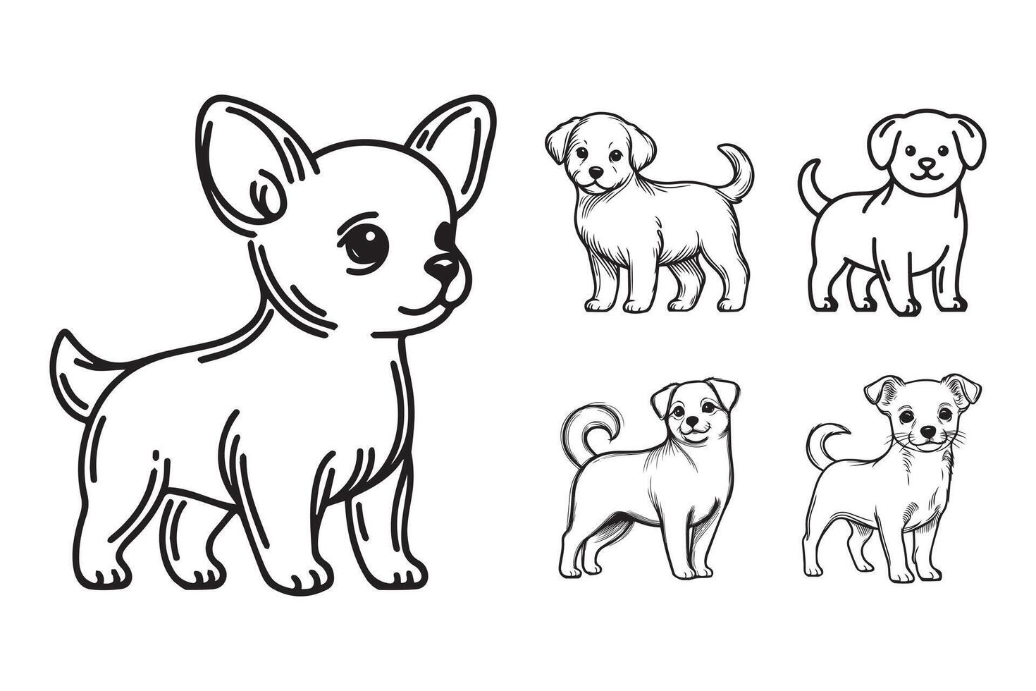 Endearing clipart presents a small dog in a standing stance vector