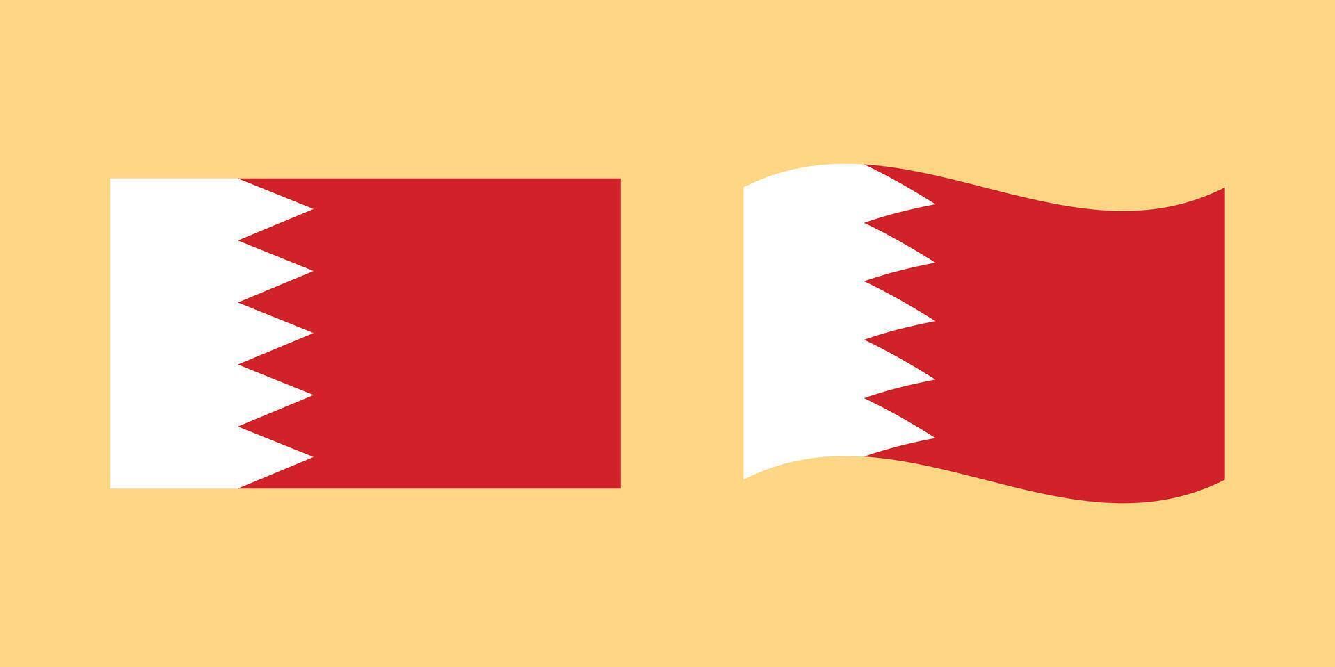 Bahrain flag, Bahrain waving flag illustration, National flag of Bahrain vector