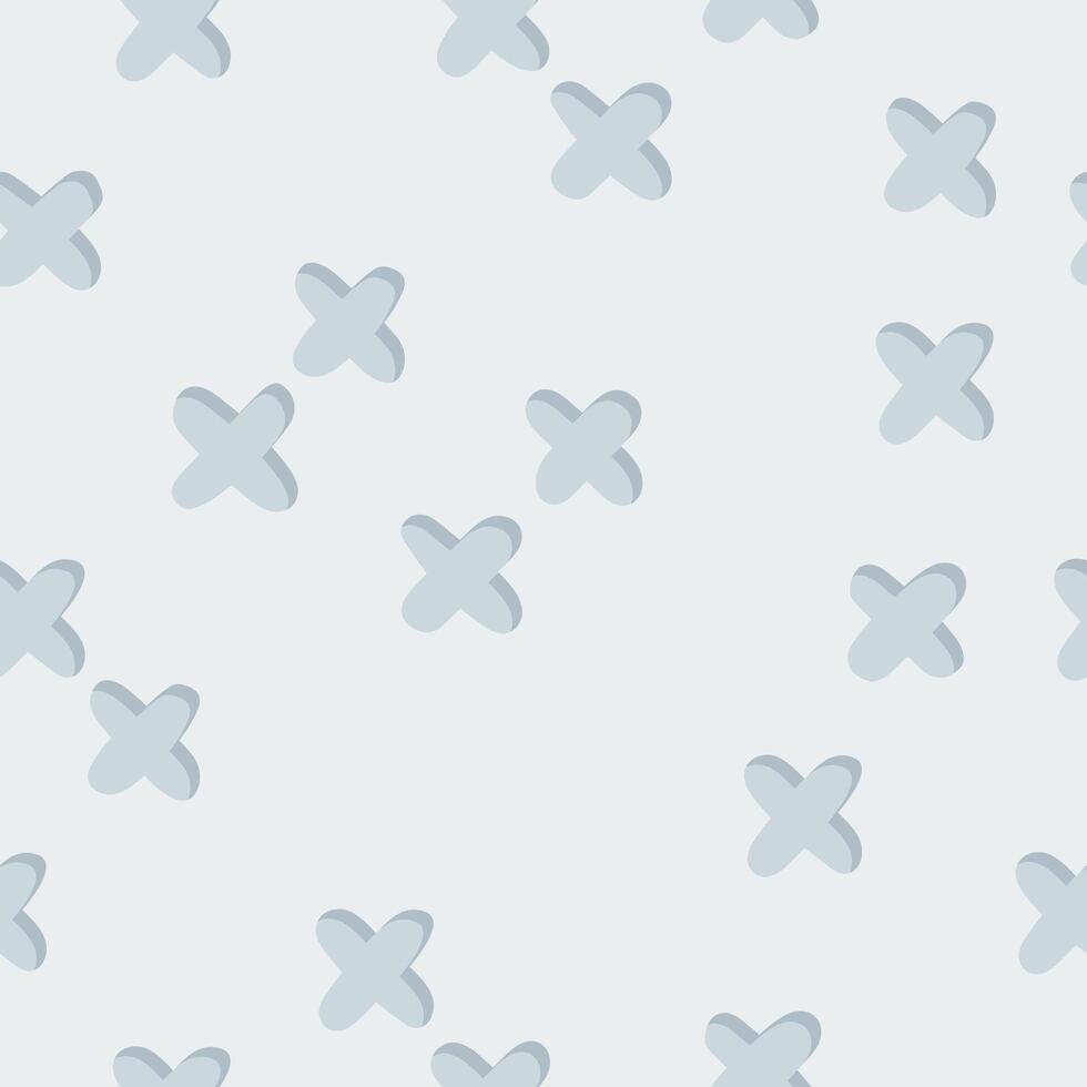 Hand drawn seamless cross pattern. Simple design for fabric, textile, wrapping paper, wallpaper, cover vector