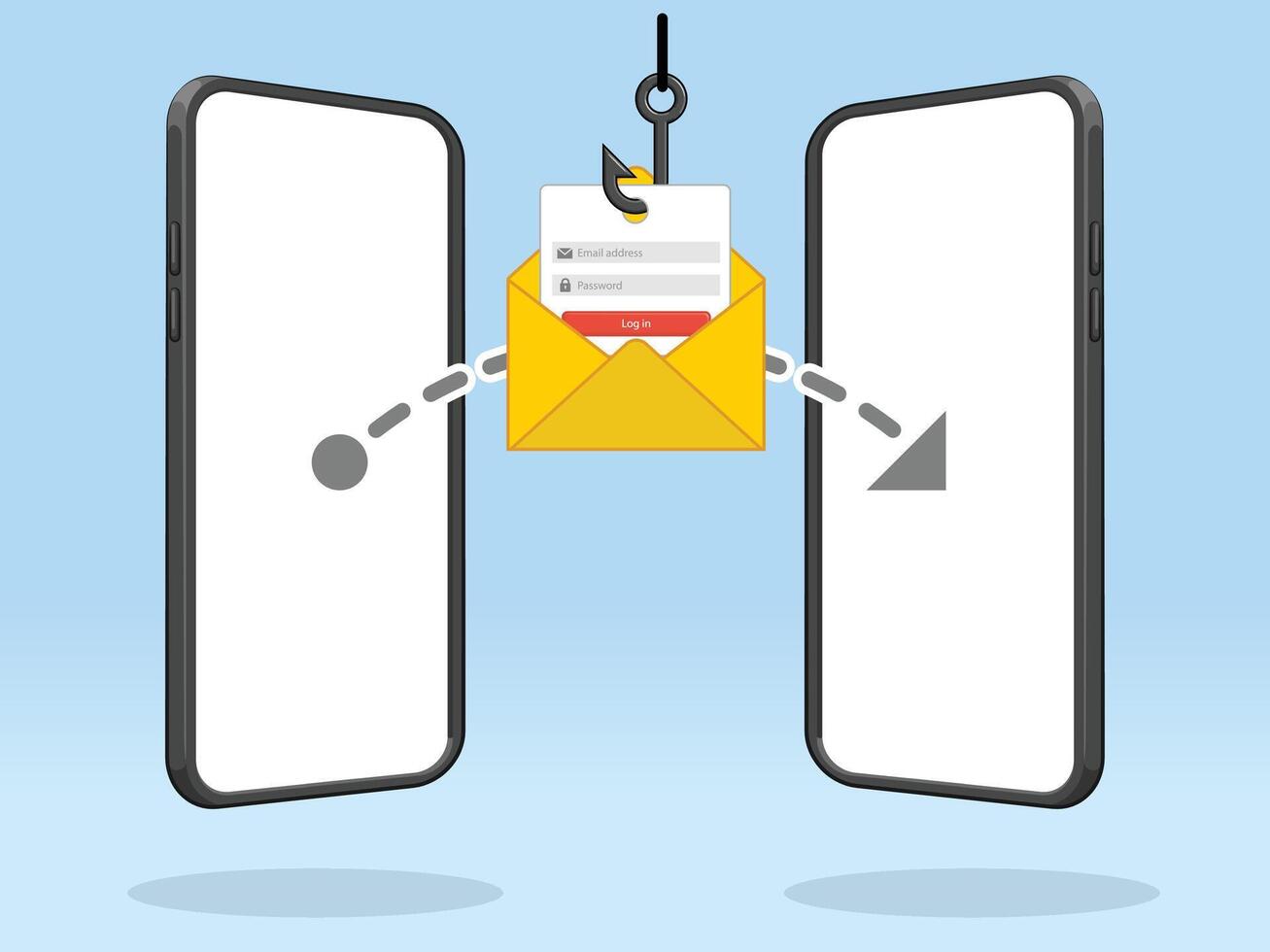 Smartphone Transfer Phishing Fake Login Form vector