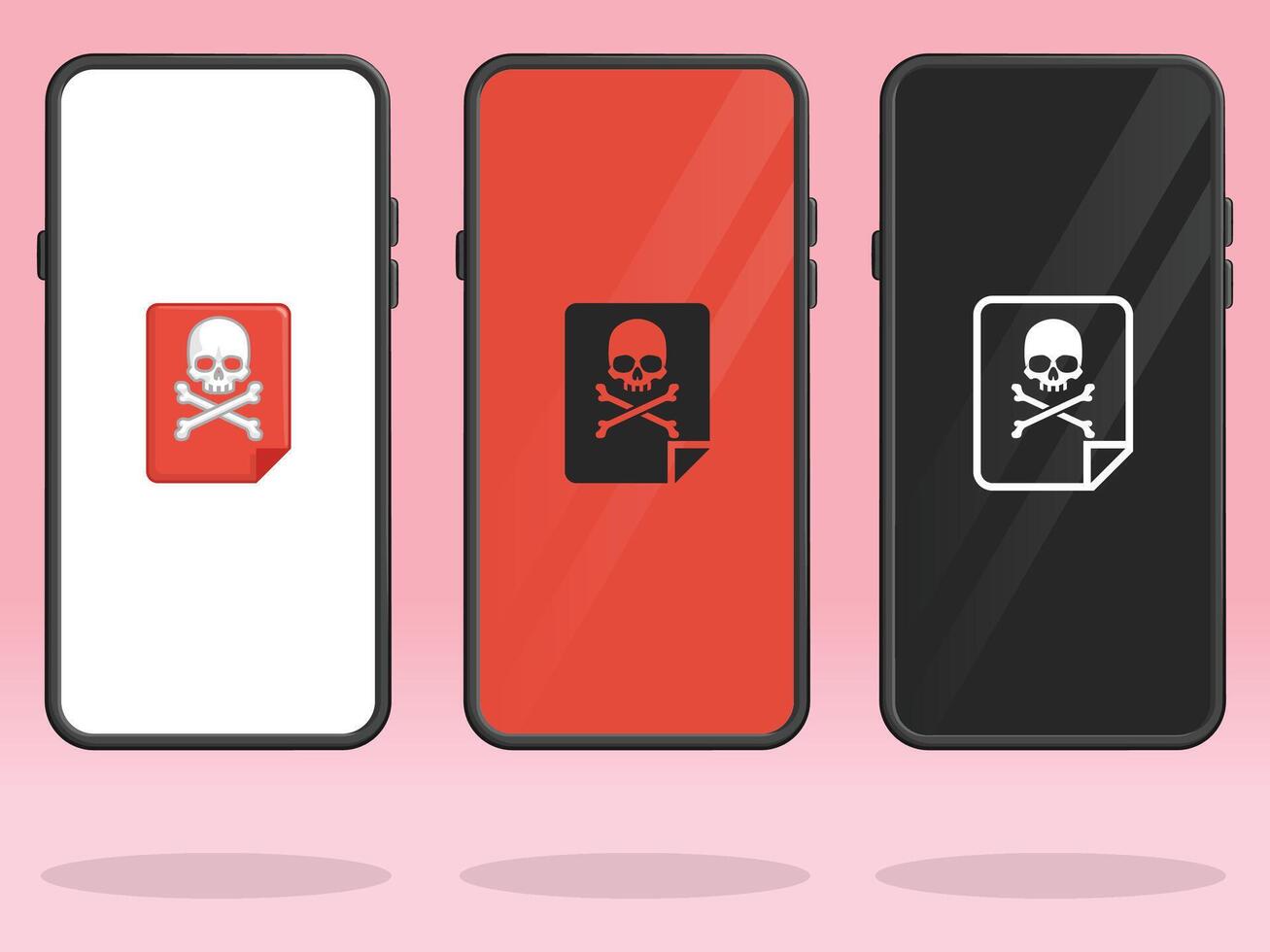 Smartphone Skull Virus File Malicious Document vector