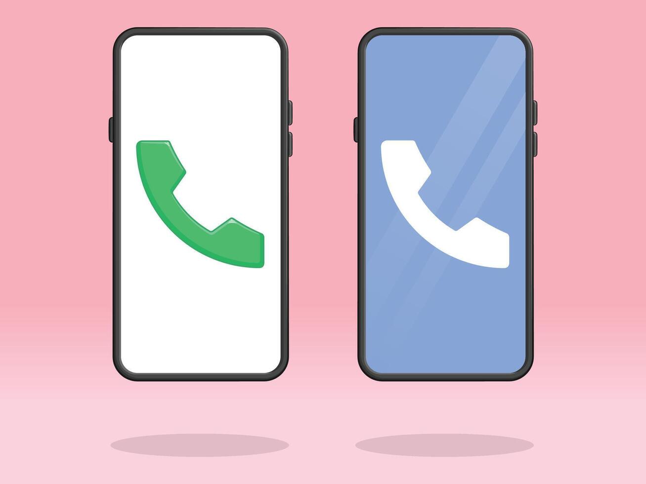 Smartphone Telephone Silhouette Screen Call Display vector