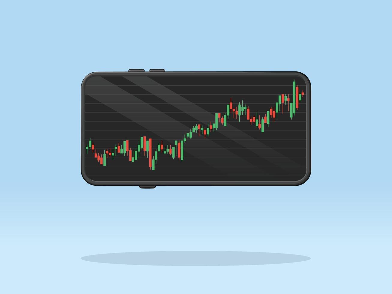 Smartphone Stocks Candlestick Bullish Horizontal Chart vector