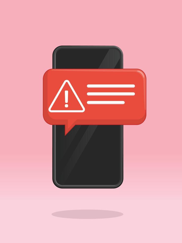 Smartphone Triangle Notification App Warning vector