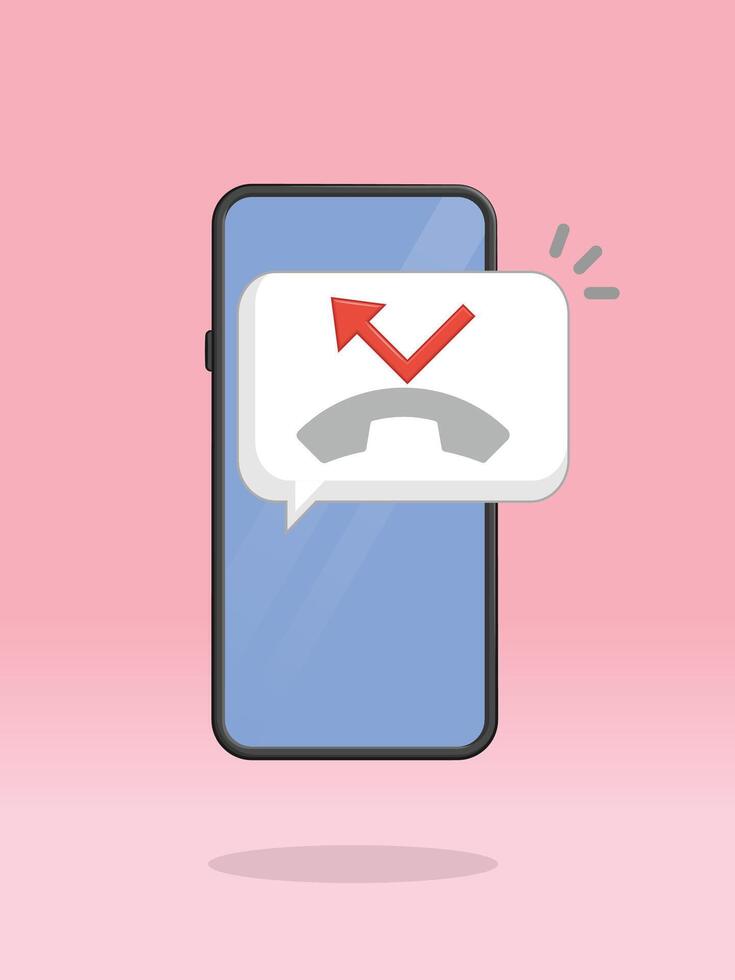 Smartphone Telephone Missed Call Notification Message vector