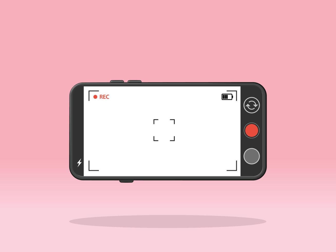 Smartphone Recording Screen Buttons Interface vector
