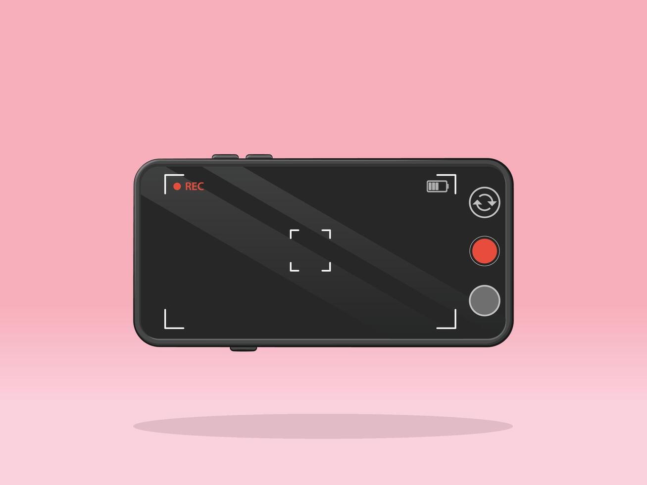 Smartphone Recording Fullscreen Landscape Frame vector