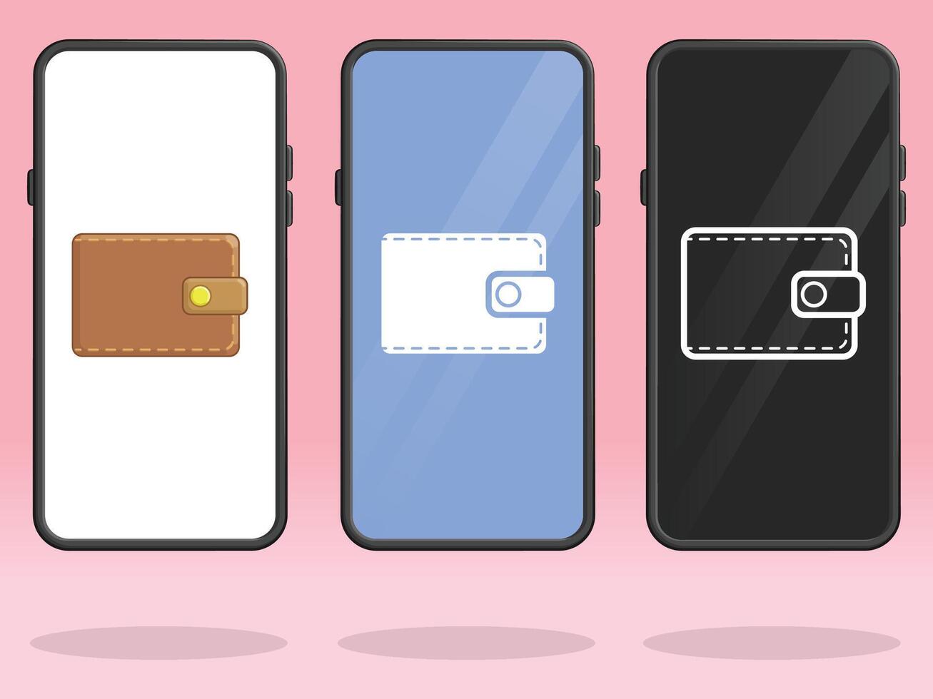 Smartphone Wallet Digital Banking Online Apps vector
