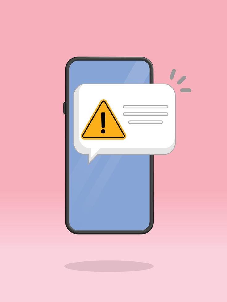 Smartphone Triangle Push Notification Popup Screen vector