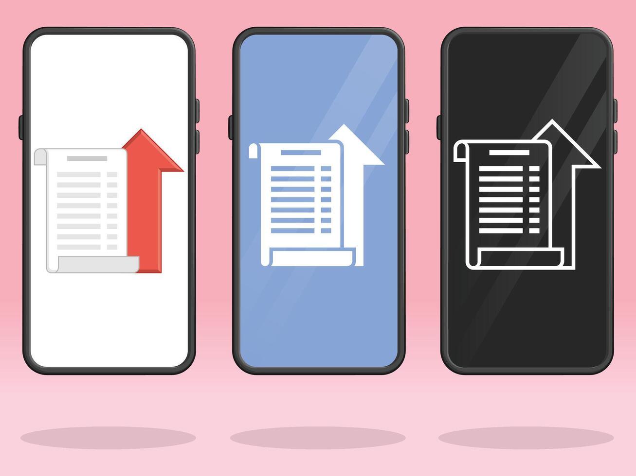 Smartphone Invoice Arrow Up Increase Spending vector