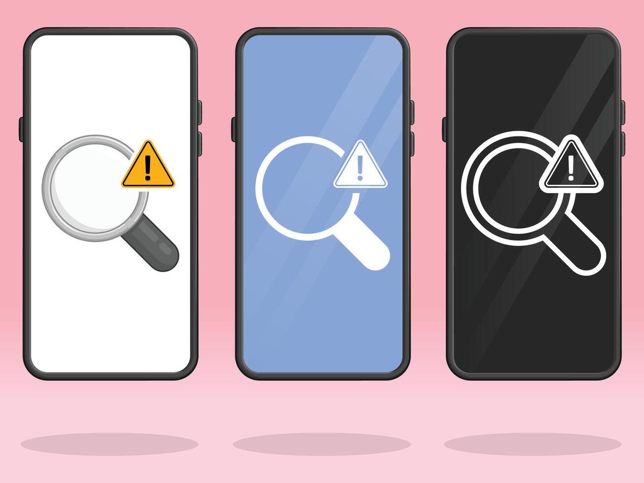 Smartphone Magnifier Triangle Search Notification Notice vector