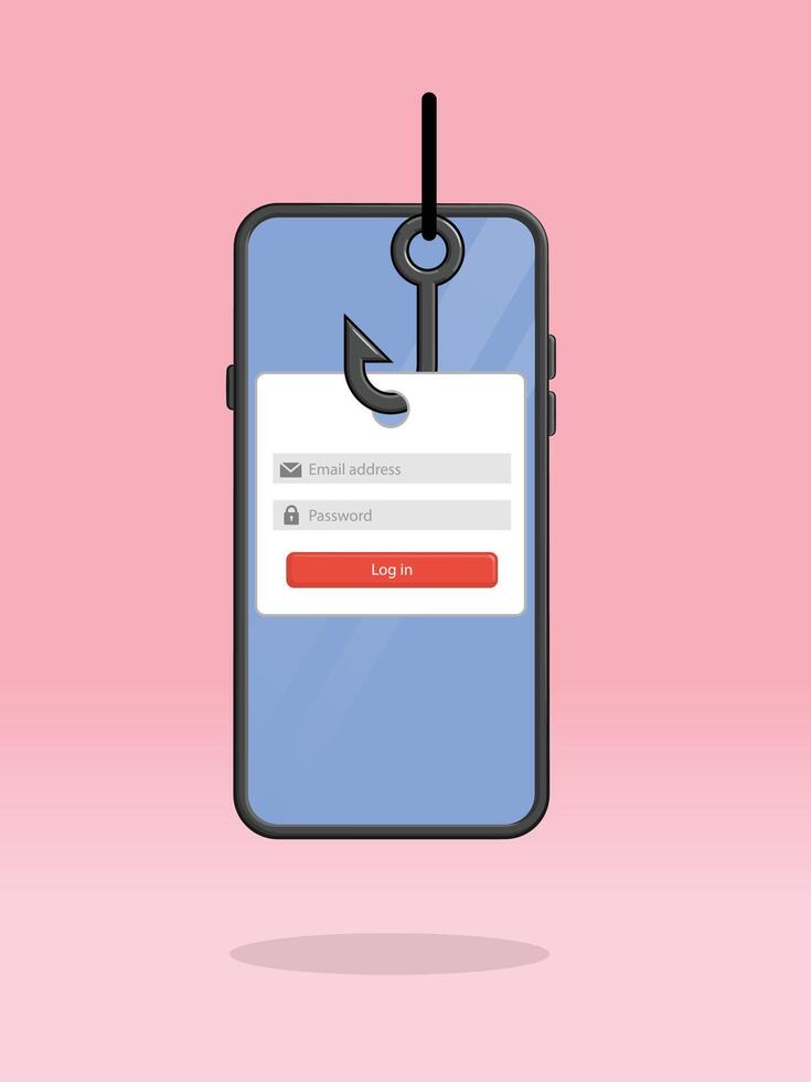 Smartphone Login Page Phishing Fake Bait vector