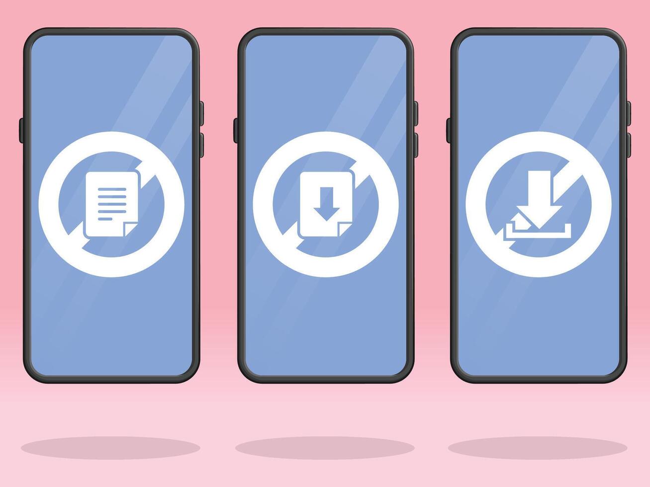 Smartphone No File Download Document Sign vector