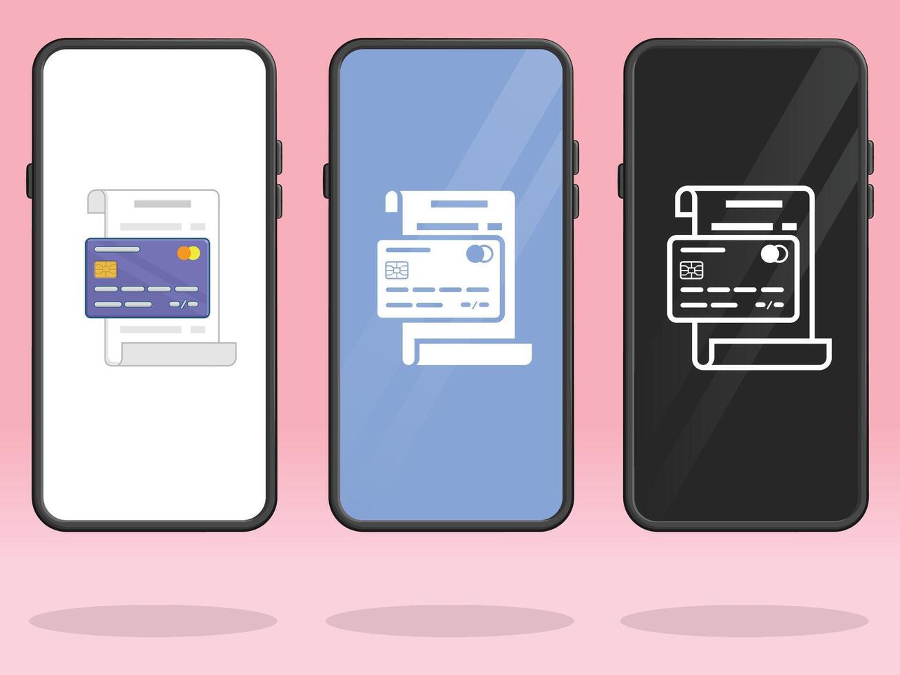 Smartphone Invoice Credit Card Spending Statement vector
