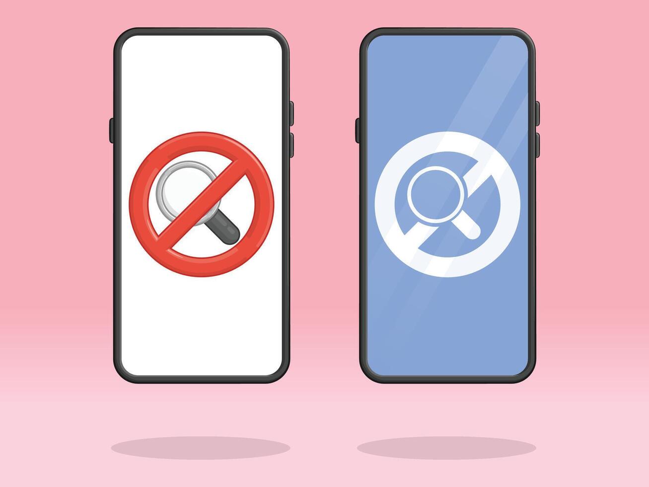 Smartphone Magnifier No Search Zoom Silhouette vector
