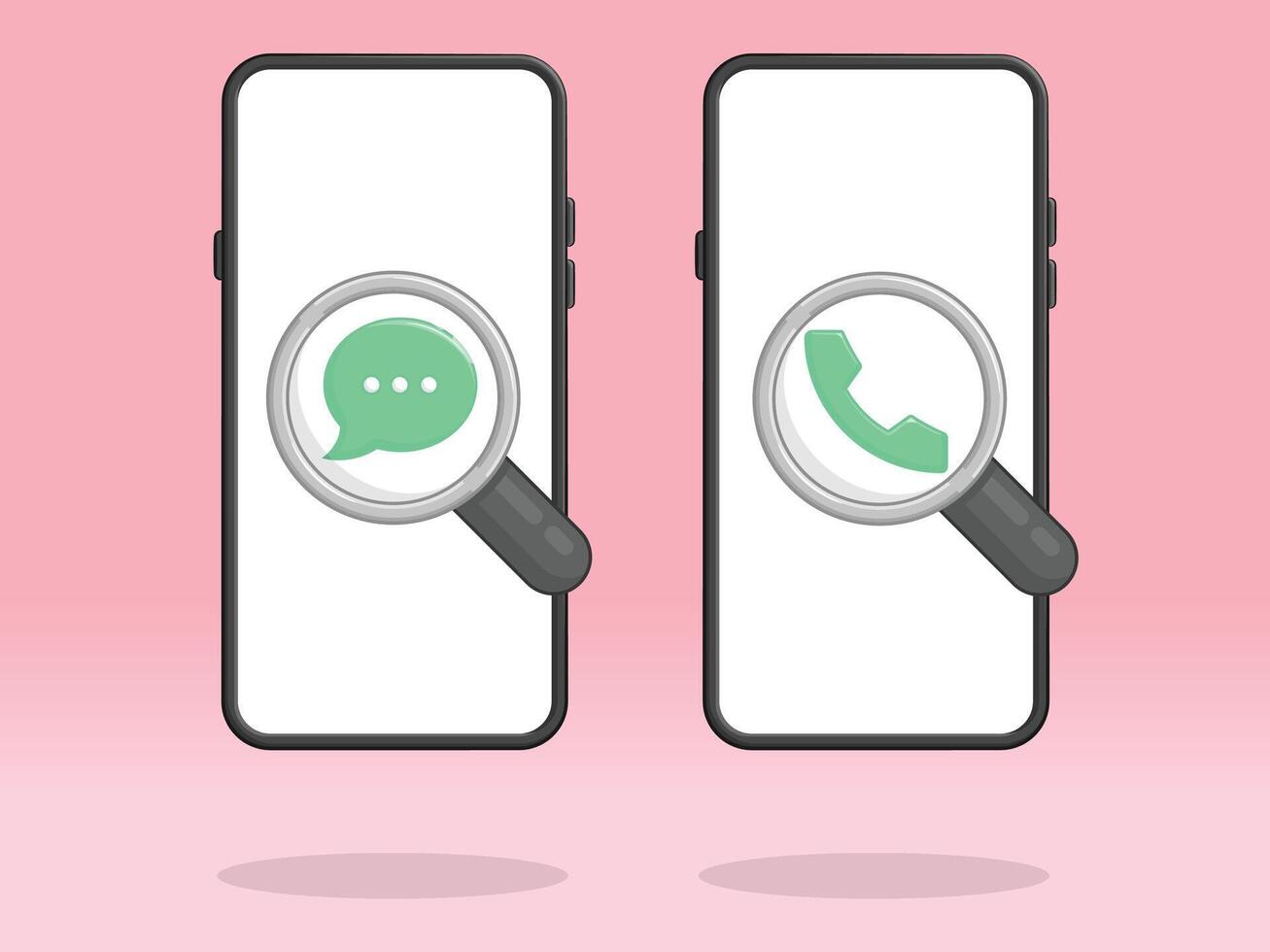 Smartphone Magnifier Phone Chat Message Inspection vector