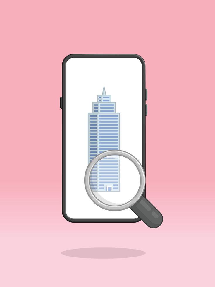 Smartphone Magnifier Office Property Asset Inspection vector